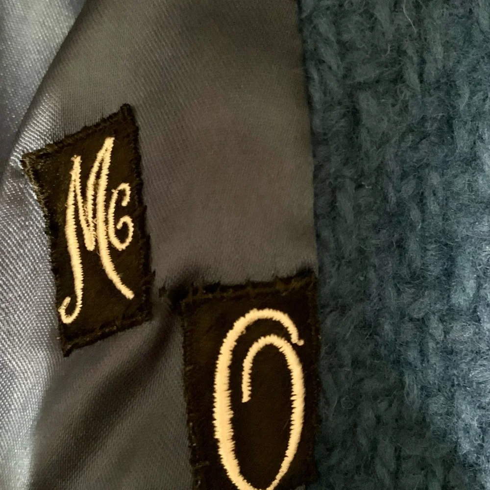 Penny Lane Blue Textured Lined (Fox?) Fur Trim Union Made Swing Coat - Picture 11 of 14